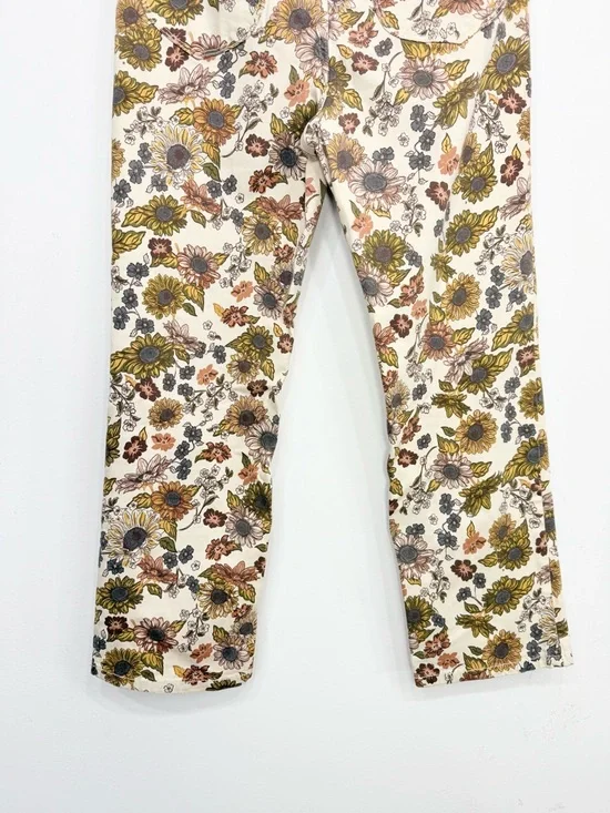 Cleo + Wolf Country Garden Yellow Floral Print High Rise Boot Cut Jeans - Picture 14 of 16